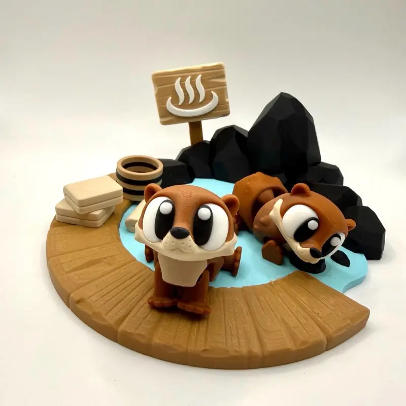 Otter Spa Play Set - Includes 2 Otter Figurines