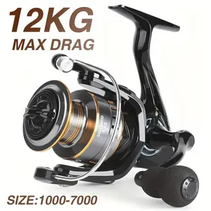 Billings Ek 1000~7000 Series 5.2:1 Gear Ratio 26lb Max Drag Aluminum Alloy Metal Spool Spinning Fishing Reel for Freshwater Saltwater Fishing Tackle Fishing Equipment