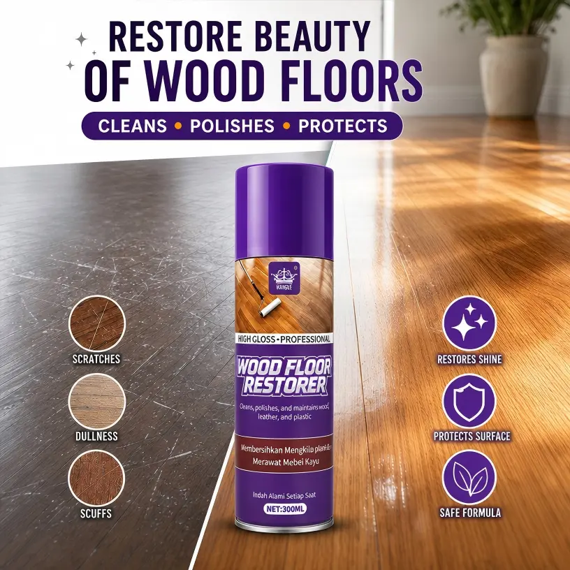 Wood Floor Maintenance Spray, Nourishing Essential Oil Conditioner for Hardwood & Laminate Floors, Scratch Concealing Brightening Restorer, Multi-Purpose Cleaning & Polishing Care for Redwood Furniture & All Indoor Wooden Surfaces