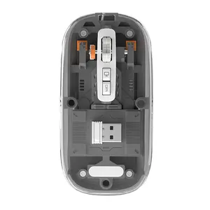 Transparent Wireless Bluetooth Mouse Silent Laptop Tablet Office Rechargeable Mouse