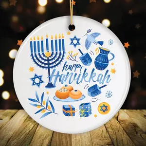 GiftOfHope Happy Hanukkah Ceramic Ornaments