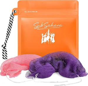 African Exfoliating Net Sponge, Long Stretch Back Scrubber for Shower, Deep Clean Body Washcloth for Dead Skin & Keratosis Pilaris, Reusable Bath Sponge for Smooth Skin