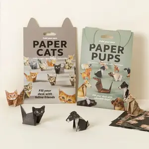 DIY Paper Foldable Cats, Stackable Desk Decor, Perfect for Office Party Gifts & Christmas Decorations, Unique Gift Idea for Cat Lovers