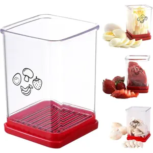 Fruit and Vegetable Fast Slicer Stainless Steel Strawberry Cutter 2024 New Cup Slicer Quick Easy Fruit Slicer for Kitchen Utensils