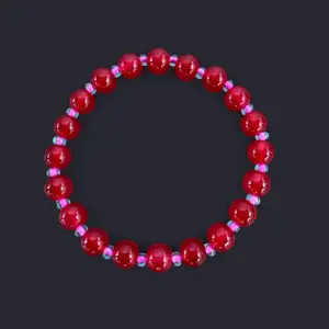 Red Glass Bead Bracelet