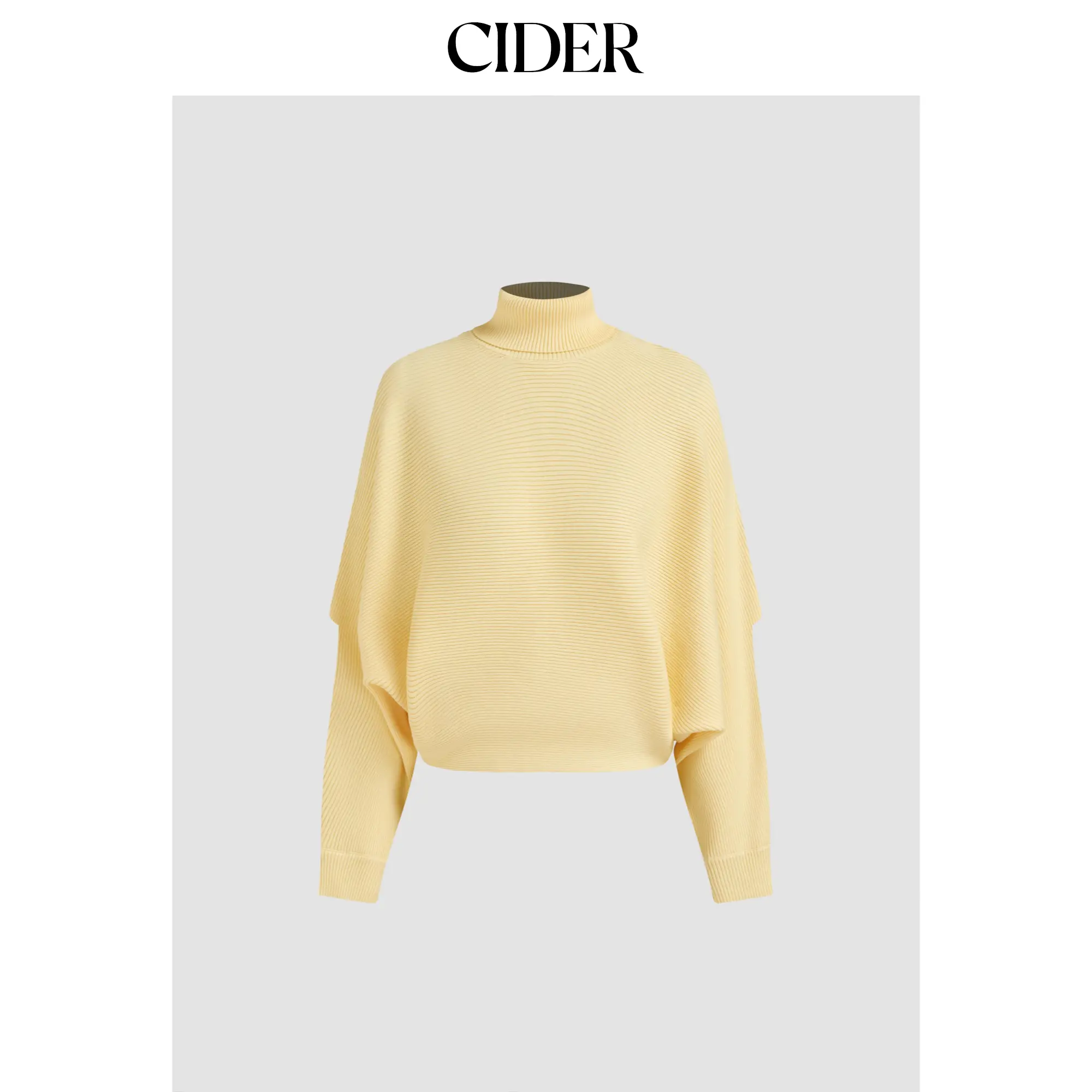 Cider Sweater for Women, Solid Cropped Turtleneck Pullover, Casual Long Sleeve High Neck Knit Top, Sizes S, M, L