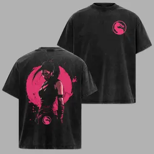 Mileena Mortal Kombat Oversized Printed T-Shirt - Men's Short-Sleeve Crewneck, Y2K Tropical Casual Streetwear, Unisex Fashion Gift