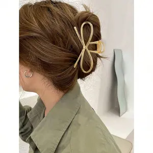 1pc Bow Design Hair Claw Casual Valentine's Day Valentines Claw Clips Hair Clips Hair Jaw Clip Hair Clamps Hair Clutch Hair Catcher Clip, School Stuff, College Fall Winter Hair Accessories For Women For Vacation Outfits Woman