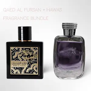 Laattafa Qaed Al Fursan + Rasasi Hawas 100ml (3.4 Fl oz) Long Lasting Perfume - Value Bundle - Fragrance Gift Bundle