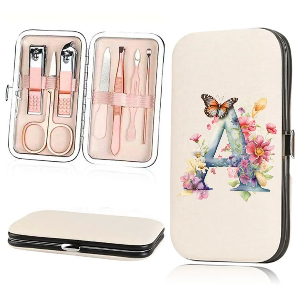 7pcs Stainless Steel Nail Clipper Set, Portable Nail Care Kit, Fingernail Clippers, Manicure Tools, Cuticle Pusher, Ear Pick Spoon, Home Travel Salon Use, DIY Manicure, Beginner Manicure Kit, Nail Care Product, Nail Supplies, Basic Nail Tools