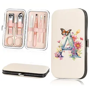 7pcs Stainless Steel Nail Clipper Set, Portable Nail Care Kit, Fingernail Clippers, Manicure Tools, Cuticle Pusher, Ear Pick Spoon, Home Travel Salon Use, Beginner Manicure Kit