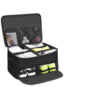 Car-mounted Golf Storage Luggage Bag Shoe Storage Box Trunk Organizer Large Capacity with Compartments
