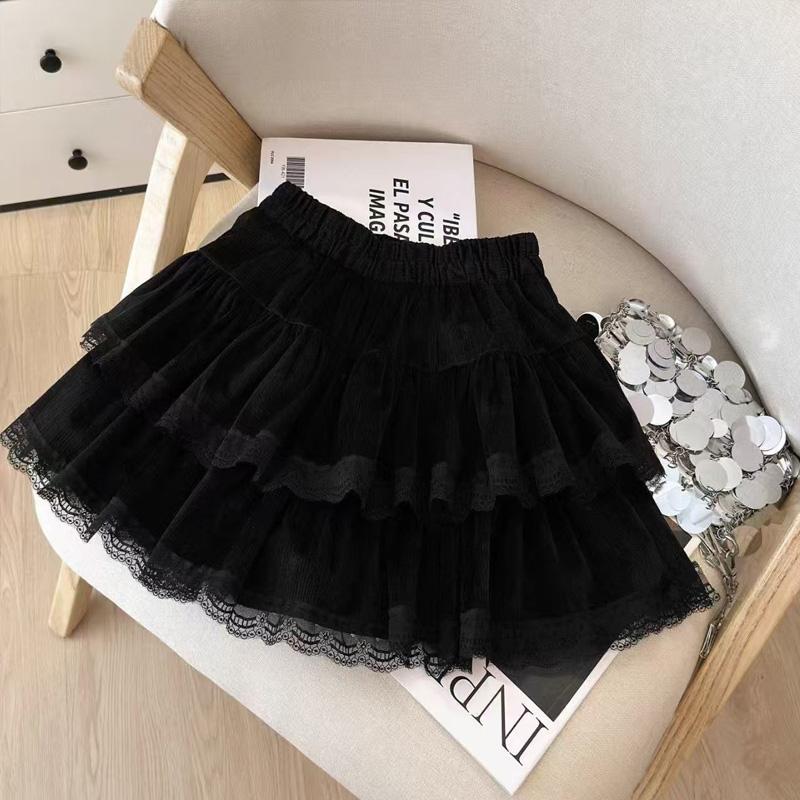 High Waist Puffy Ruffles A-Line Skirt