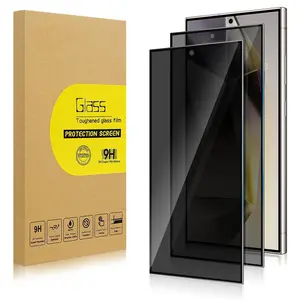 Privacy Screen Protector Film Set, Smartphone Compatible with Samsung Galaxy S24/s25/s26 Ultra, Anti-Spy Protective Tempered Glass, Fingerprint Unlock Support