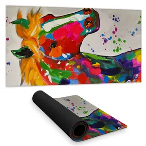 Begin Home Decor C1DM1531PJ3AU8 16 x 32 in. Colorful Abstract Horse Desk Mat - Farm Animals Home Decor