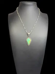 Handcrafted Kingman Turquoise Diamond Pendant