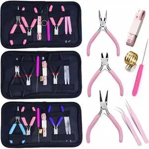 1 Pack Jewelry Making Supplies Kits with Jewelry Pliers Jump Ring Opener Awl Thread Scissors Helping Hands for Jewelry Repair