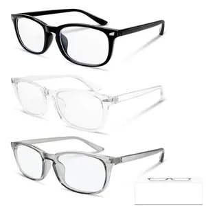 1/2/3 Packs Computer Gaming Blue Light Blocking Glasses for Men Women Lightweight Eyewear Stylish Square Frames Anti Reflective Daily Use Birthday Gift
