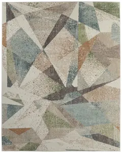 HomeRoots 617304 Rectangular Area Rug - 2 x 3 ft., Ivory, Blue & Green Checkered Rectangle Rug, Rectangular Area Rugs
