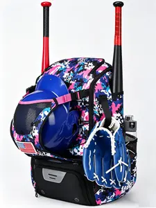 American Baseball Softball Backpack, Large Capacity with Shoe Compartment, Multi-Functional Sports Camping Bag, Men's Fashion Commute Backpack