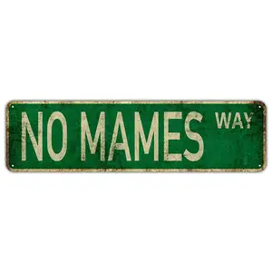 Vintage Green Lightweight Tin Plaque - Funny Mexican Slang "No Mames Way" Retro Chicano Casual Trend Street Sign, Dad Wardrobe Metal Wall Art for Man Cave, Novelty Gift for Latino Friend