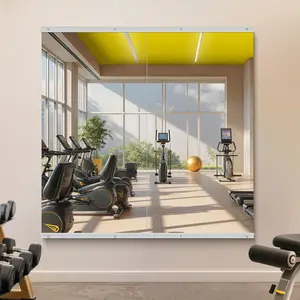 Gym Mirror - 48x24 Inch, 2 count Frameless Tempered Glass Full  Mirror for Wall Mount - Ideal for Yoga, Workout, Bedroom, Dance Studio ()