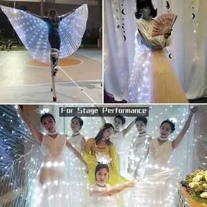 1pc LED Light Up Butterfly Wings Cape for Women, Polyester Fiber, Non-Feathered, Fairy Theme, Sparkle & Continuous Modes, Perfect for Halloween, Christmas, and Party Performances, Carnival/Mardi Gras/Masquerade
