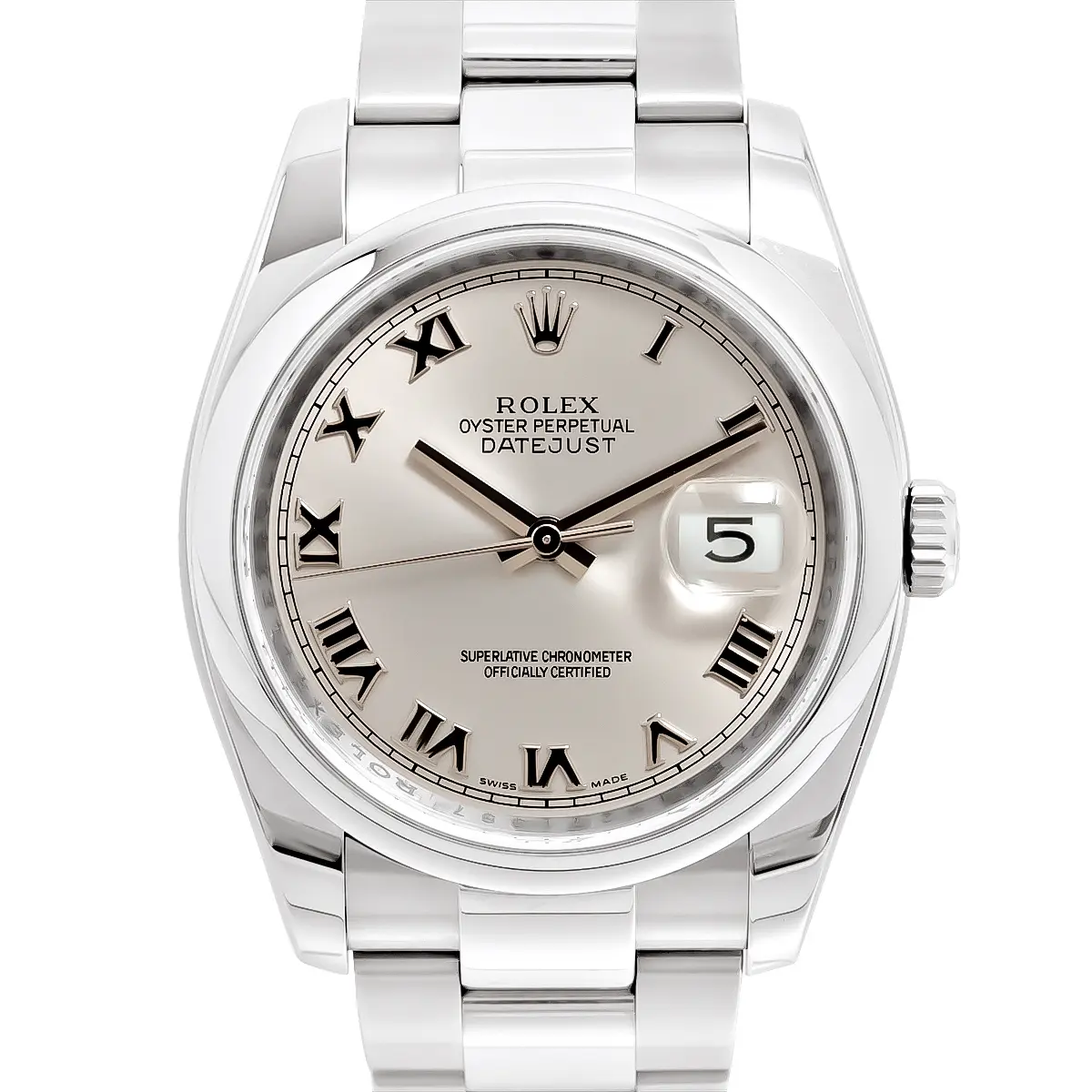 Rolex Silver Datejust Unisex 36mm 116200