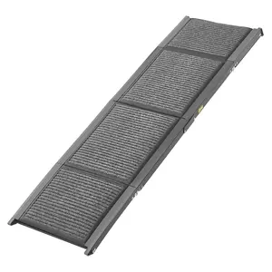 VEVOR Dog Ramp for Cars, 71" L x 17" W, Folding Pet Ramps for Medium & Large Dogs up to 250lbs, Pet Stair Ramp with Non-Slip Felt Rug Surface, Portable Outdoor Dog Car Ramps for SUV & Truck