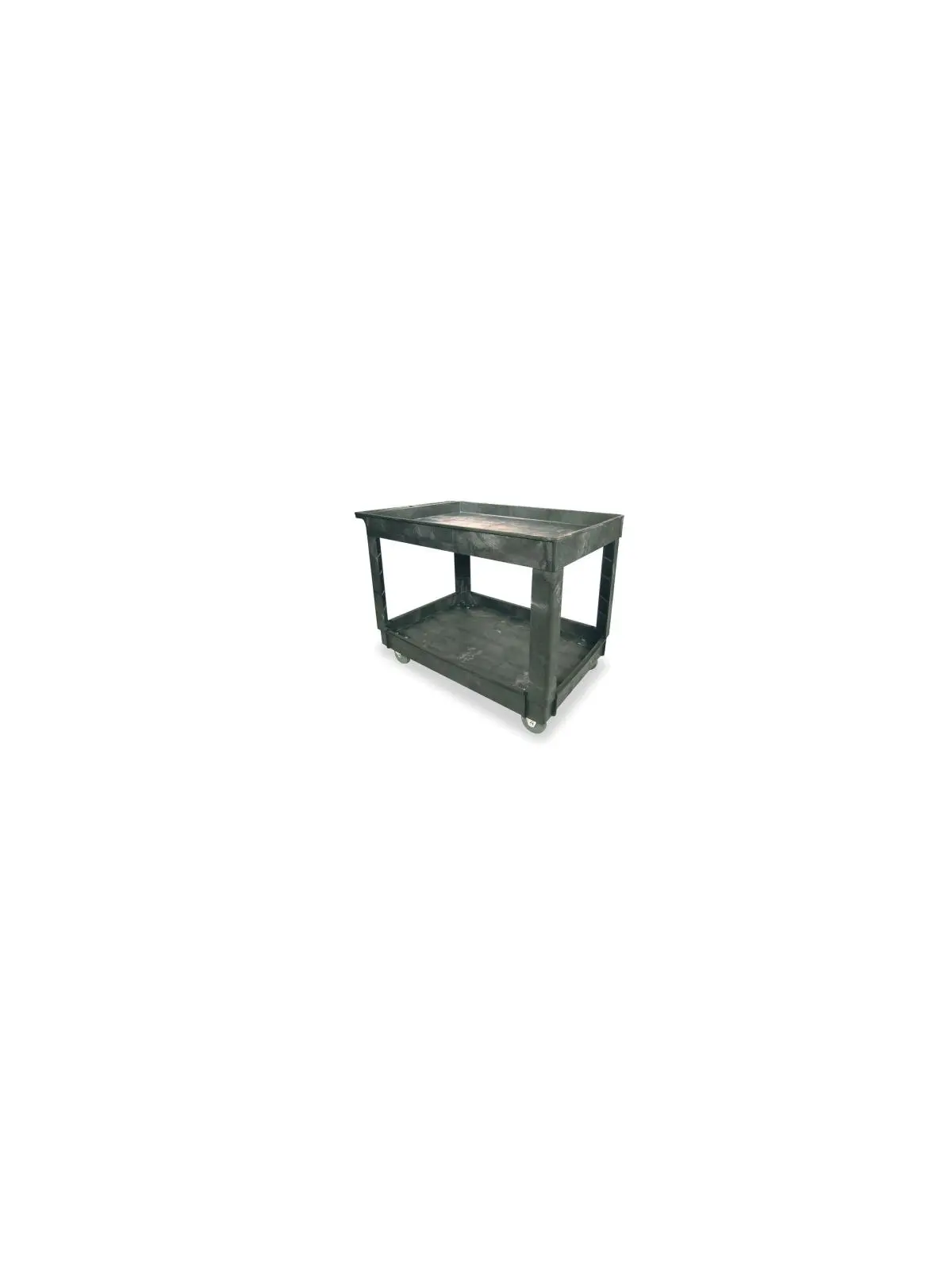Rubbermaid Commercial Functional Utility Cart, Lightweight 2-Layer Structural Foam with 2 Shelves, 4-in Wheels, Molded Hooks, 40x24x31.25" Household Storage Organizer Rack, Home Organizer