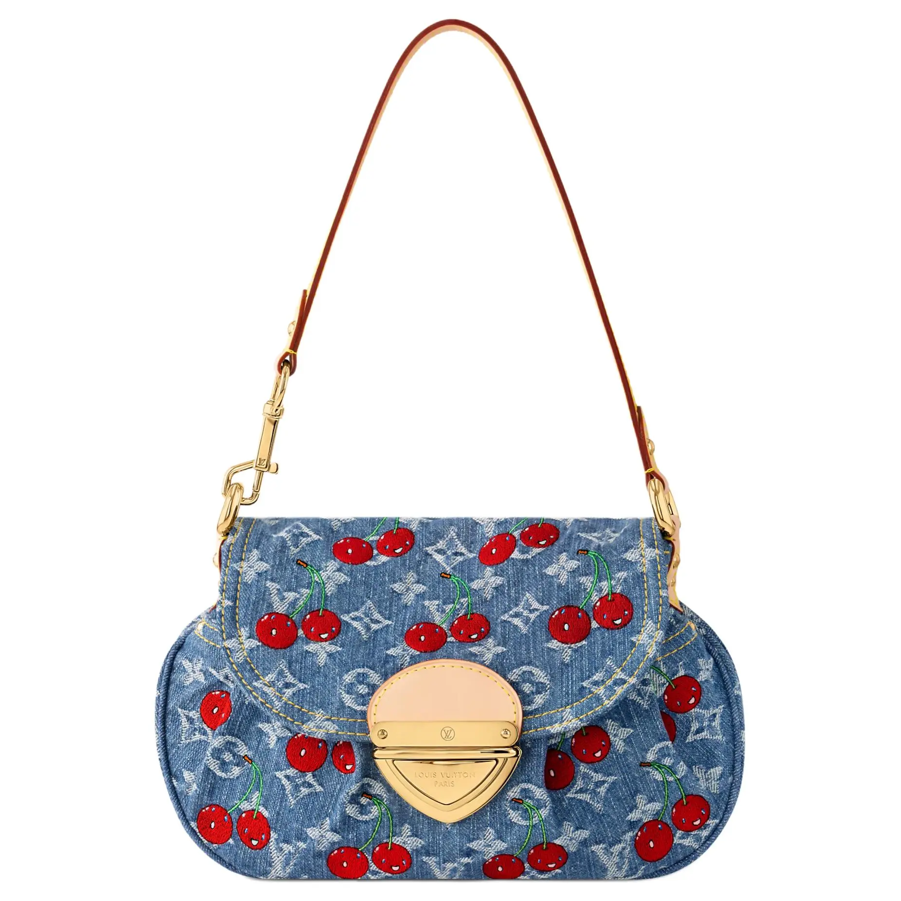 Women's Louis Vuitton x Takashi Murakami Monogram Cherry Denim Crossbody Bag, Crossbody Bags for Women