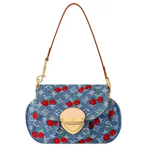 Louis Vuitton x Takashi Murakami Monogram Cherry Denim Crossbody Bag for Women