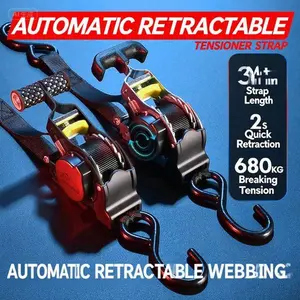 Automatic Retractable Cargo Tightening Strap, Luggage Rope, Securing Strap for Off - road Vehicles, Trains, Motorcycles, Fixed Tightening Belt