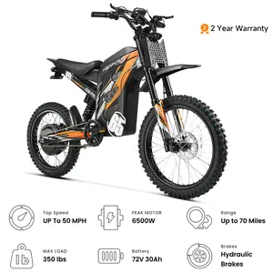 HAPPYRUN G300 Pro Electric Bike for Adults, 72V 30Ah Removable Battery, 6500W Peak Power E-bike, Up to 50MPH Speed, 70 Miles Range, 350LBS Load Capacity, Hydraulic Brakes, 2-Year Warranty