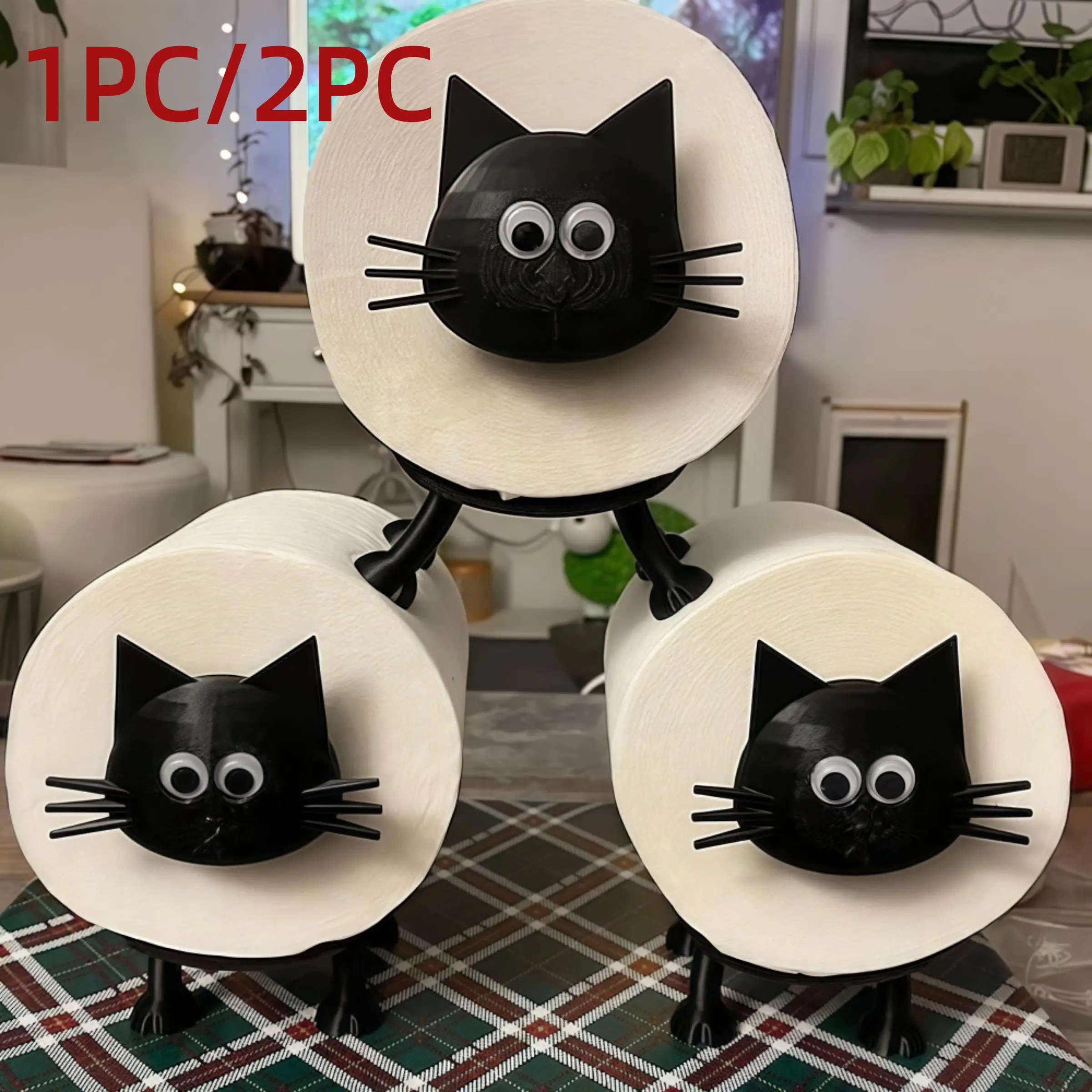 Funny Toilet Paper Holder Set, Cat & Sheep Design, Independent Bathroom Decor, 3D Printed Tissue Box, Cute Bath Accessories, Bathroom Gadgets
