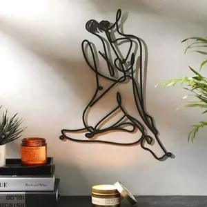 Abstract Metal Woman Shape Wall Decor, Minimalist Female Body Wire Art Decor, Elegant and Modern Design for Adding a Unique Touch, Decoration
