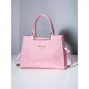Fashionable Crocodile Embossed Handbag, Letters Decorated Large Capacity Handbag, Elegant Shoulder Bag for Women, Trendy Versatile Daily Commuting Bag