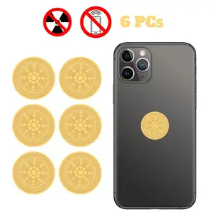 EMF Anti-Radiation Sticker for Phone, Airpods, Laptop, Fridge, Electronics 96% Less Radiation Protective Gold Mobile SmartPhone Blocker Protection