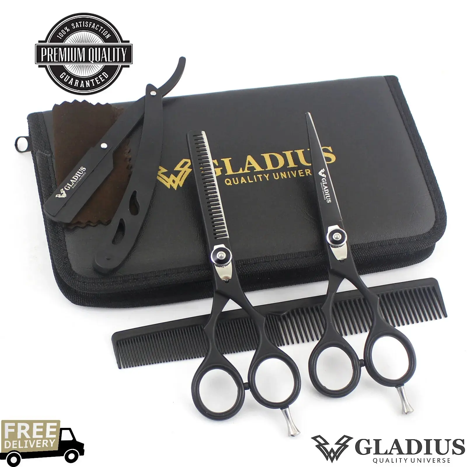 Professional Hair Cutting Thinning Scissors Barber Shears Hairdressing Salon Set - Essential Tools for Hairdressing Professionals Comb Stainless Steel Haircare Heatless