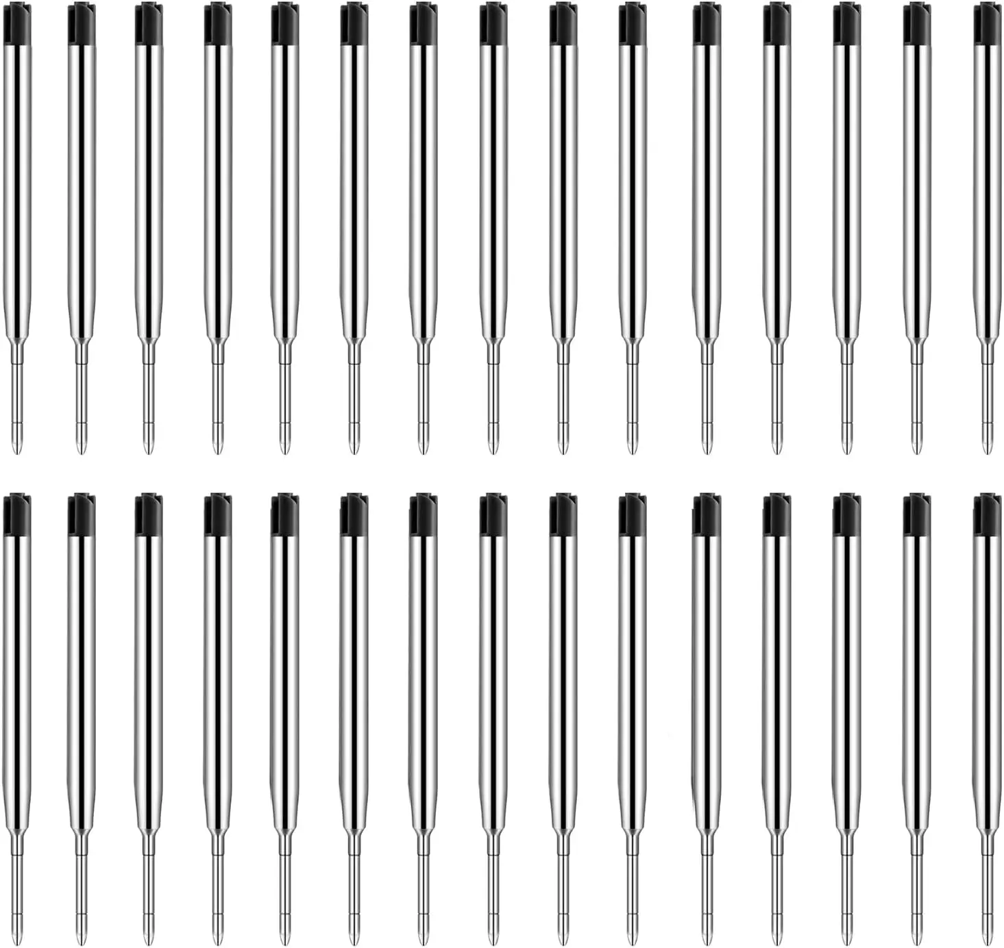 30 PCS Ink Pen Refills, Replaceable Ballpoint Pen Refills, 1mm Medium Tip (Black)