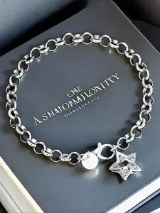 Stylish and exquisite bracelet with a five-pointed star crystal pendant, a beautiful piece of jewelry suitable for women, Exquisite trendy bracelet