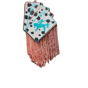 Cow Print Playing Cards Car Freshie with Tassels - Air Freshener aroma