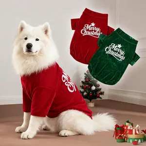 Christmas Dog Costume Autumn Winter Pet Clothes for Dogs Warm Velvet Coat Outfits Christmas Pet Large Dog Clothes
