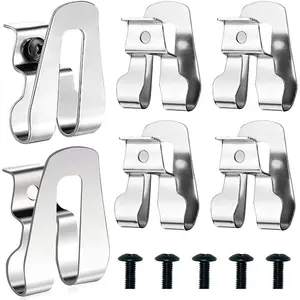 6 count Belt Clip for Ryobi, Belt Hook Compatible with Ryobi and Ridgid 18 Volt Tools 633586002 636181001, 304 Stainless Steel Replacement Drill Belt Clip Hook with Screw for Ryobi Makita