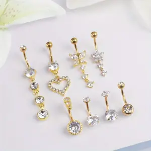 8pcs Belly Button Ring Dangle Belly Piercing Belly Rings, Great For Birthday Gifts, Party