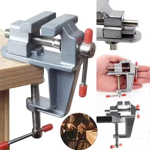Compact Bench Vise - Mini Adjustable Tabletop Clamp for DIY Projects, Woodworking, Jewelry Making & Crafts - Durable Metal & Rubber Grip with Precision Engineering