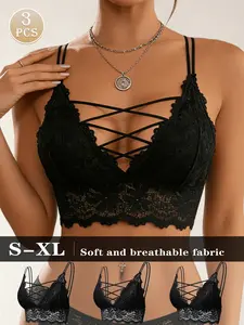 3-Piece Chic Lace Bralette Perfect Underlay for Open-Back Tops  Sexy & Stylish Layering Piece  Elevate Your Daily Outfit