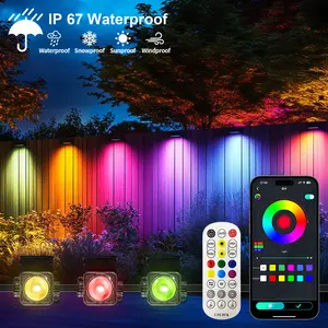 RGB Smart Eaves Light Music Synchronized Outdoor String Lights DIY Effects IP67 Waterproof LED Eaves Lights with App Remote Control for Halloween Christmas Party Decorations Black