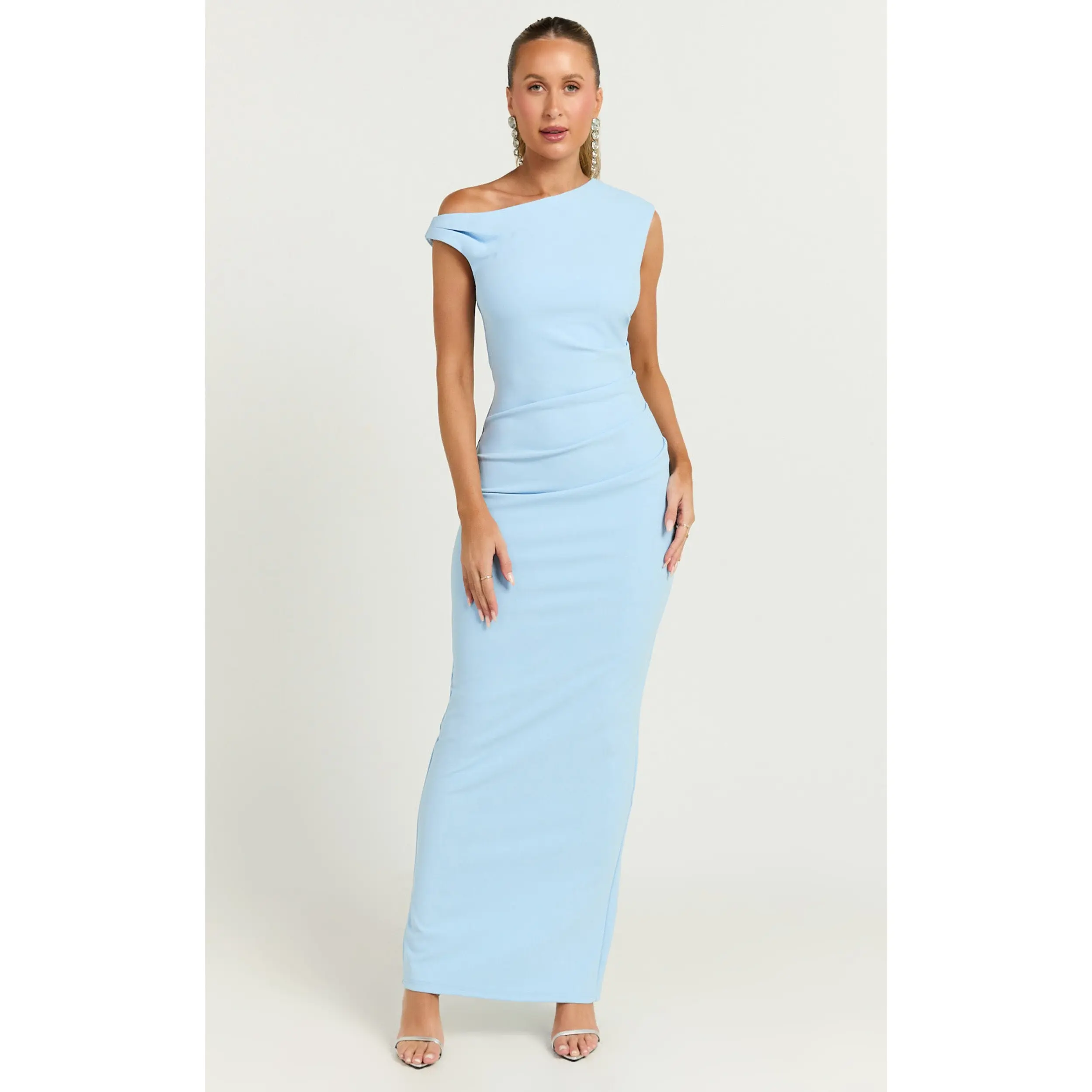 Genie Maxi Dress - Off The Shoulder Dress in Baby Blue - TikTok Shop Genie Maxi Dress - Off The Shoulder Dress in Baby Blue - TikTok Shop