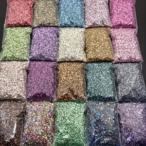MonkeyBro Crushed Glass Nail Art Supplies 20 Vibrant Colors 100g 1-4mm Irregular Pieces for Resin Epoxy Jewelry DIY Nail Charms High Quality Sparkle with Style